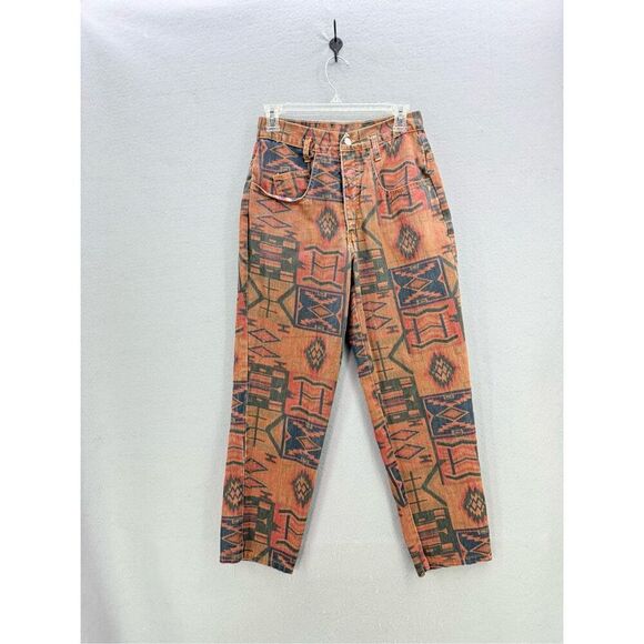 Time Capsule Denim - Vintage Time Capsule Womens Multicolor Southwestern Aztec Print Denim Jeans Size